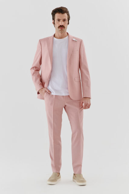 Spodnie garniturowe Massa Różowe Baldessarini