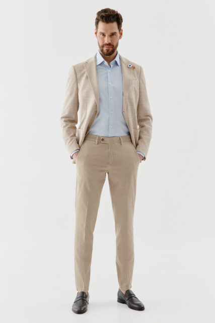 Spodnie Sean Ciemnobeżowe Gładkie Baldessarini