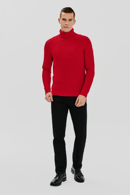 Sweter z Golfem Orlin Czerwony JOOP