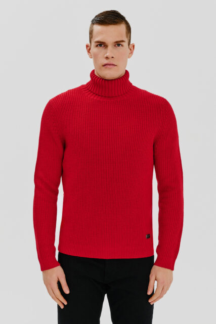 Sweter z Golfem Orlin Czerwony JOOP