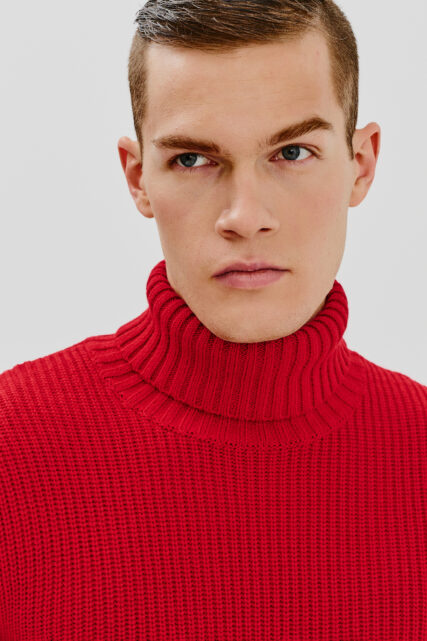 Sweter z Golfem Orlin Czerwony JOOP
