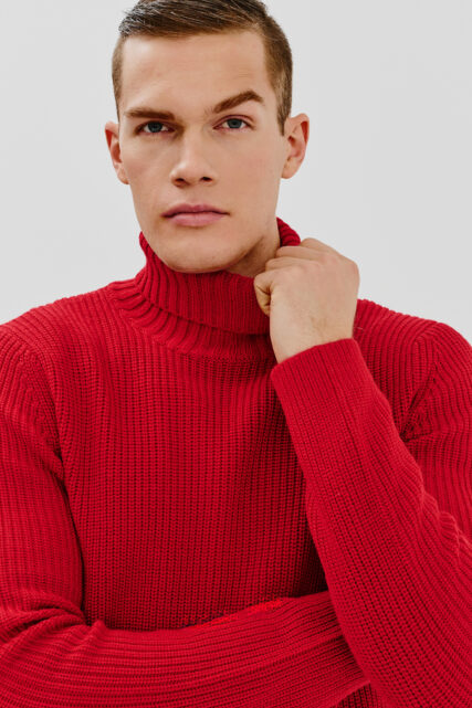Sweter z Golfem Orlin Czerwony JOOP