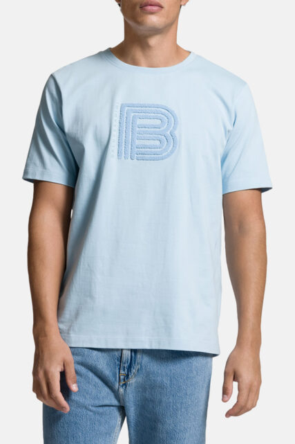 T-shirt Błękitny z Logo Baldessarini