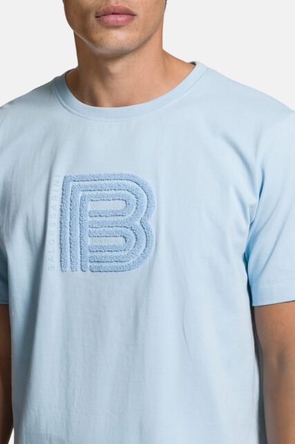 T-shirt Błękitny z Logo Baldessarini