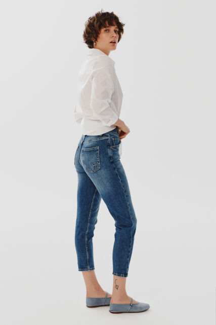 Spodnie damskie Jeansowe Cropped Niebieskie JOOP