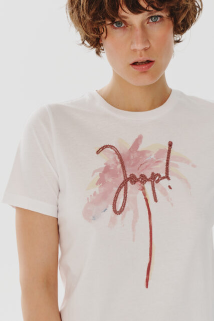 T-shirt damski Biały z Haftem Logo JOOP