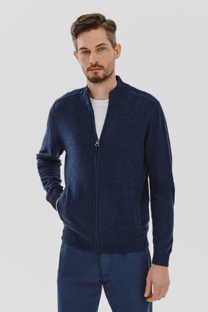 Sweter Granatowy Rozpinany Pierre Cardin
