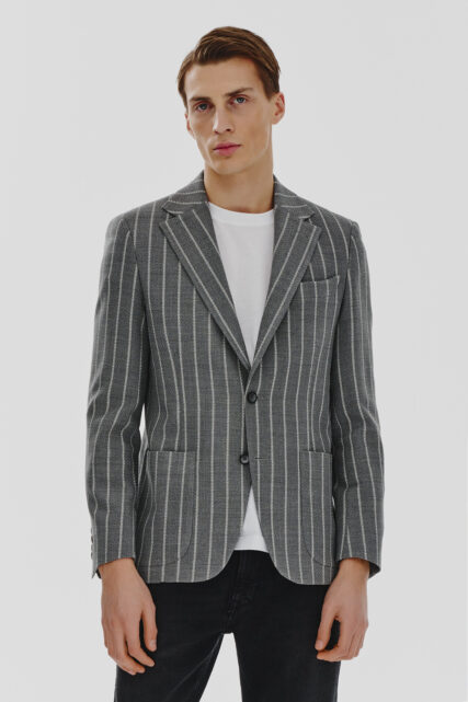 Marynarka Szara Prążek Paulo