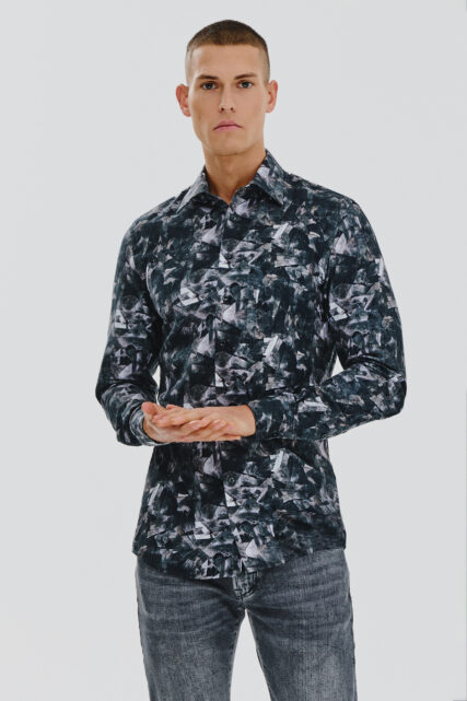 Koszula Zielono-Biała z Nadrukiem Paulo