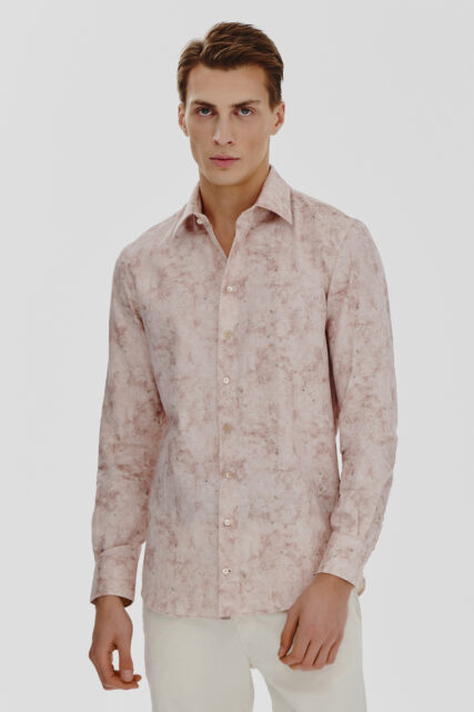 Koszula Łososiowa z Printem Paulo