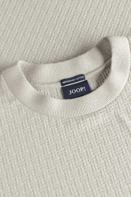 T-shirt ze Strukturą Brandon Beżowy JOOP