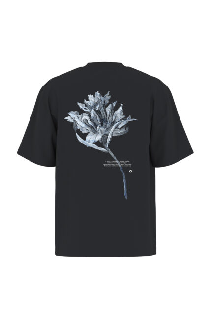 T-shirt o Luźnym Kroju Czarny z Nadrukiem Strellson