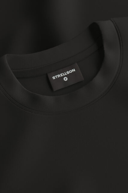 T-shirt o Luźnym Kroju Czarny z Nadrukiem Strellson