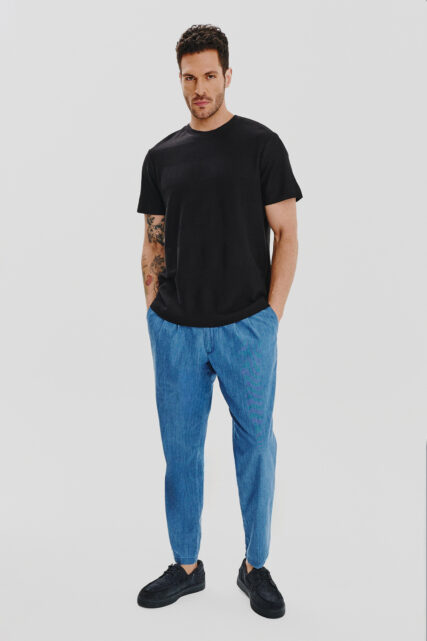 T-shirt z Fakturą Ismet Czarny JOOP
