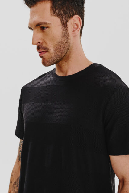 T-shirt z Fakturą Ismet Czarny JOOP