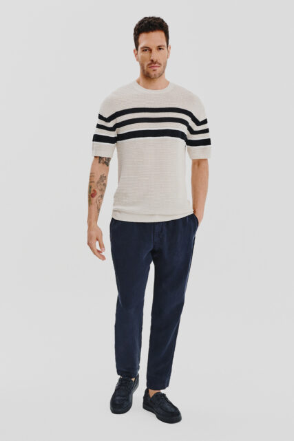 Dzianinowy T-shirt Ander w Paski Strellson