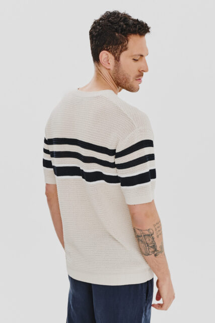 Dzianinowy T-shirt Ander w Paski Strellson