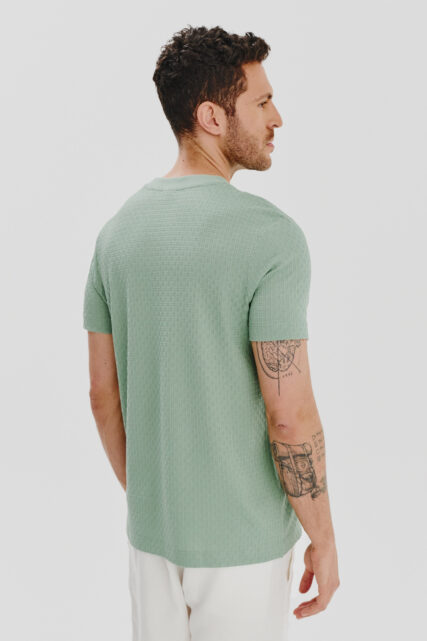 T-shirt ze Strukturą Brandon Zielony JOOP