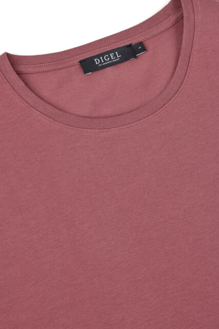 Bawełniany T-shirt w Kolorze Wrzosowym Digel
