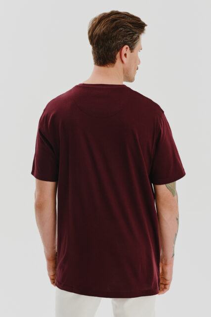 T-shirt Bawełniany Bordowy Digel