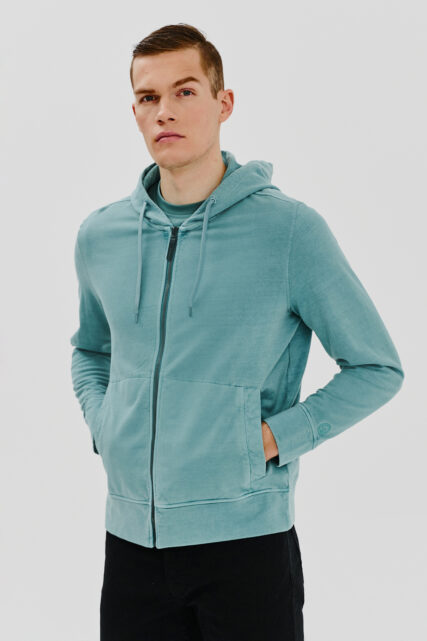 Bluza Miętowa Rozpinana z Kapturem Pierre Cardin