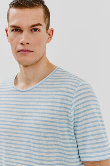 T-shirt Tomaso Lniany w Paski Baldessarini