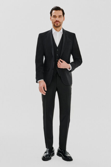 Marynarka Garniturowa New Grant Czarna Pierre Cardin