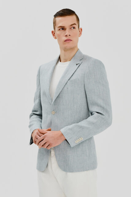 Marynarka Grant Lniana w Jodełkę Pierre Cardin