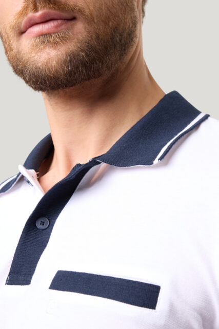 Biała Koszulka Polo z Kieszonką Pierre Cardin