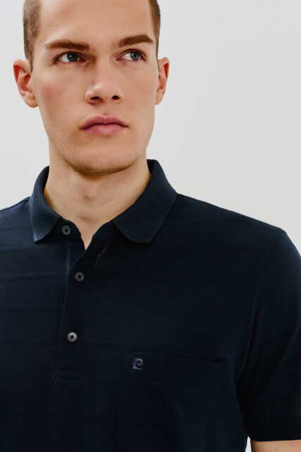 Koszulka Polo Granatowa z Kieszonką Pierre Cardin