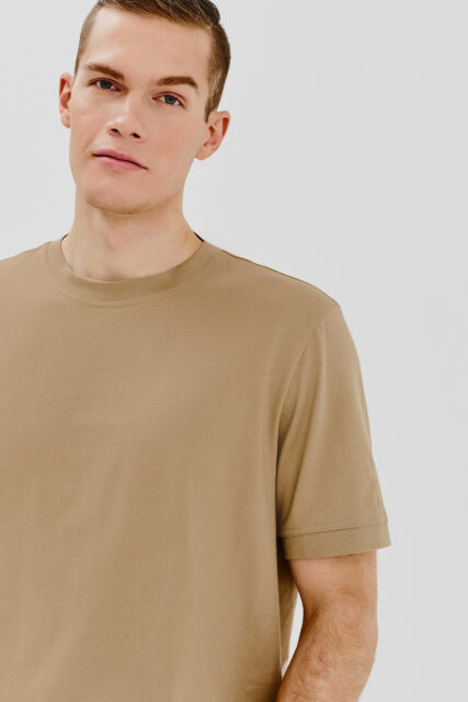 T-shirt Bawełniany Beżowy Pierre Cardin