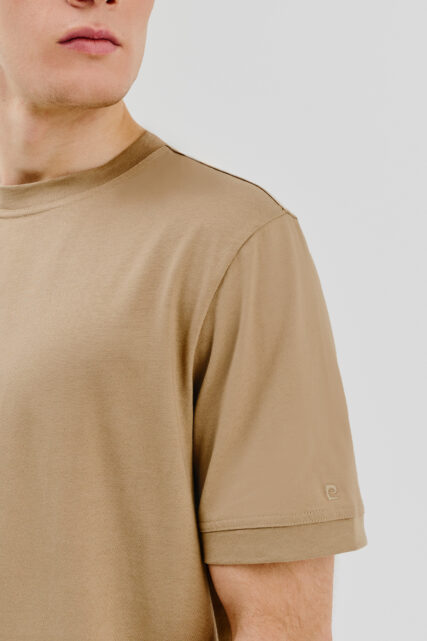 T-shirt Bawełniany Beżowy Pierre Cardin