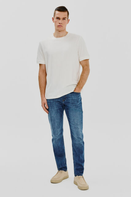 T-shirt Bawełniany Ecru Pierre Cardin