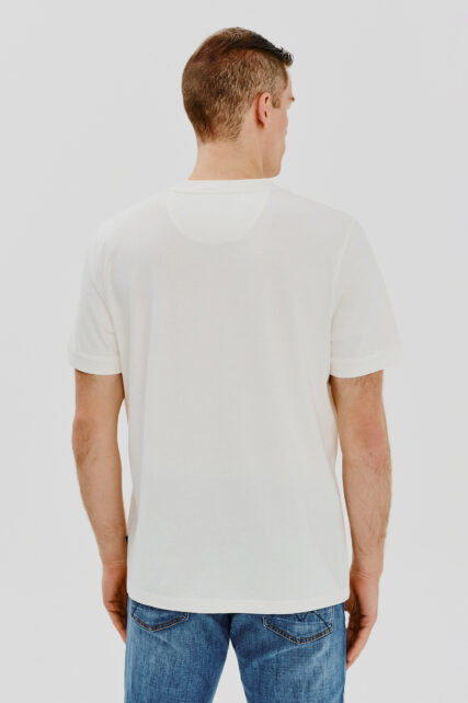 T-shirt Bawełniany Ecru Pierre Cardin