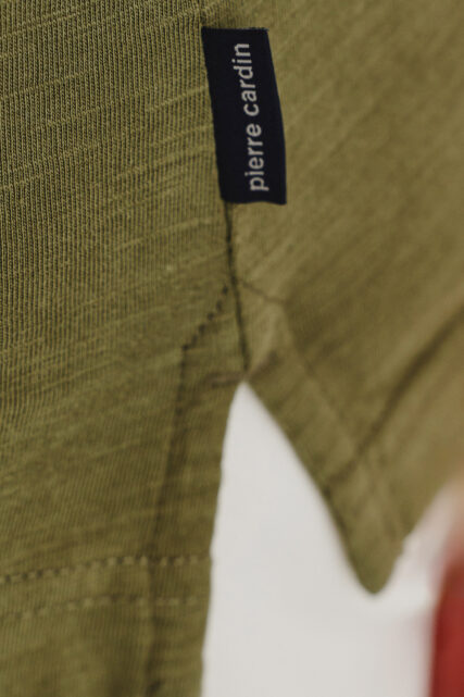 T-shirt Bawełniany Khaki z Nadrukiem Pierre Cardin