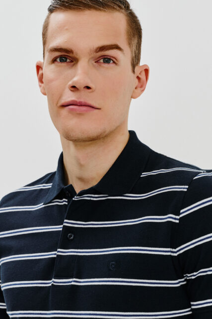Koszulka Polo Granatowa w Paski Pierre Cardin