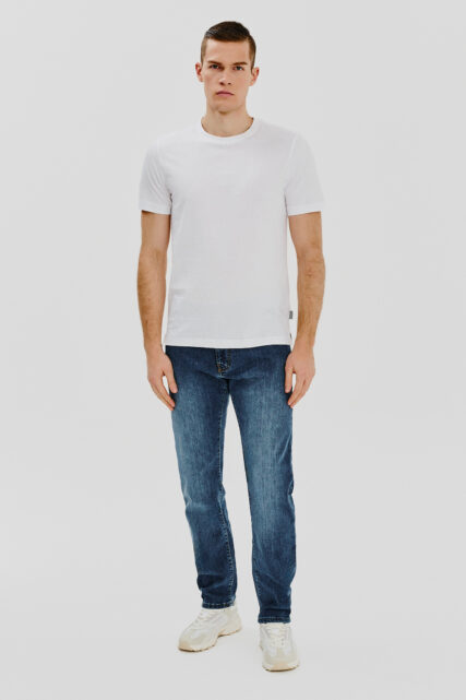 T-shirt Bawełniany Biały Gładki Pierre Cardin