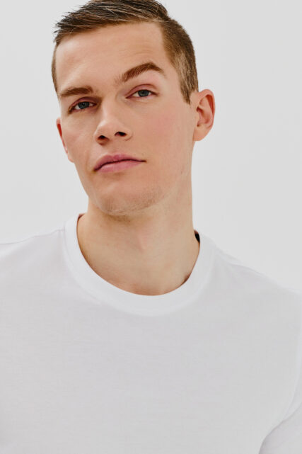 T-shirt Bawełniany Biały Gładki Pierre Cardin