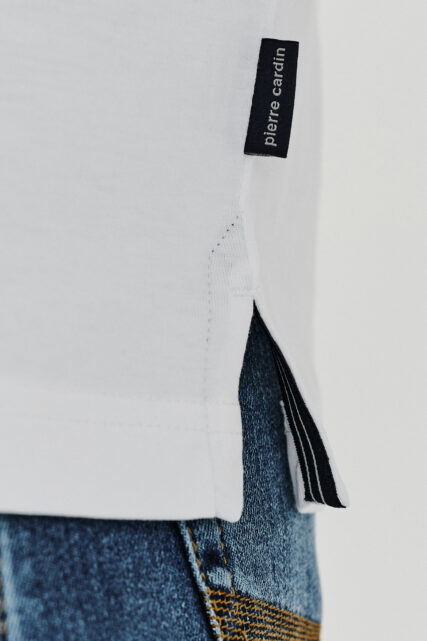 T-shirt Bawełniany Biały Gładki Pierre Cardin