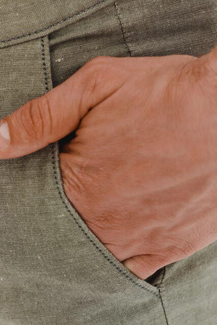 Spodnie Chino Colmar Zielone z Lnem Pierre Cardin