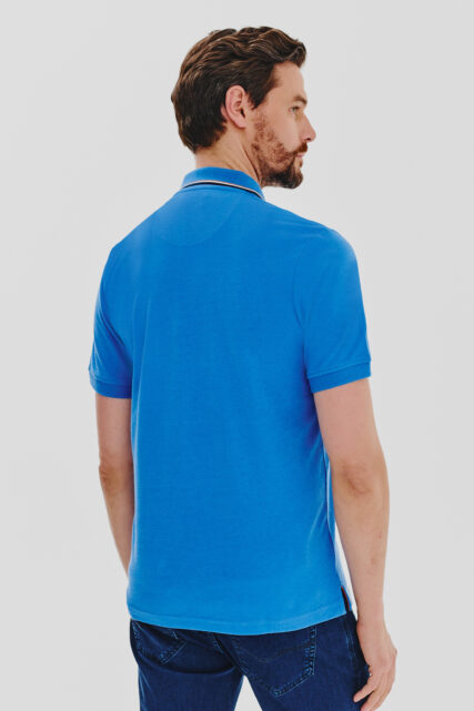 Koszulka Polo z Jerseyu Niebieska Pierre Cardin