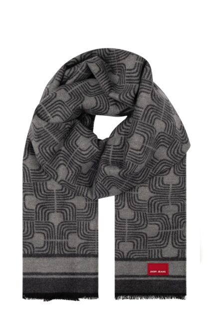 Szary Szal Lando ze Wzorem JOOP