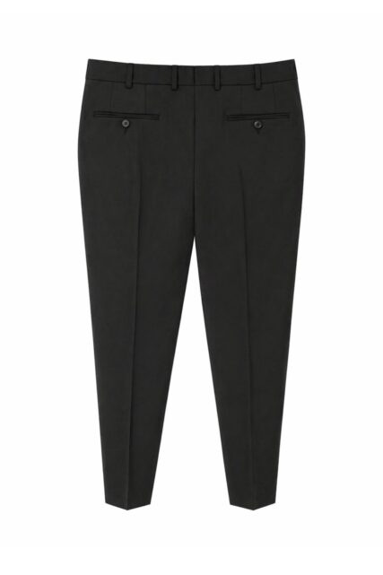 Czarne Spodnie Garniturowe z Wełny Jagnięcej Paulo