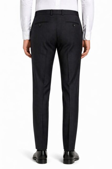 Czarne Spodnie Garniturowe z Wełny Jagnięcej Paulo