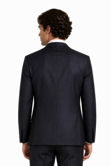 Czarna Marynarka Garniturowa z Wełny Jagnięcej Paulo
