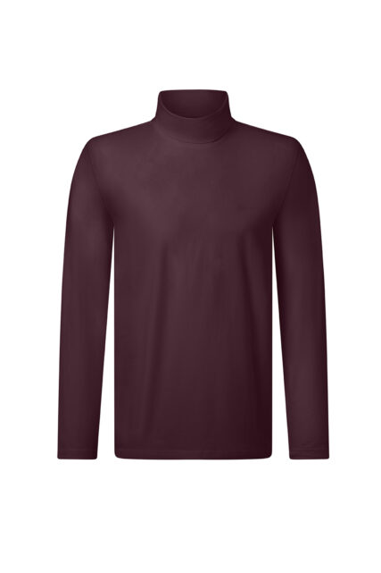 T-shirt Longsleeve z Golfem Bordowy Pierre Cardin