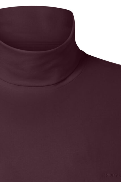 T-shirt Longsleeve z Golfem Bordowy Pierre Cardin