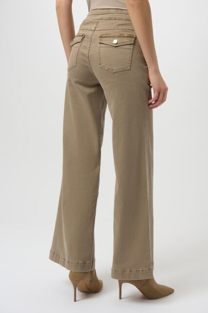 Jeansy o Kroju Wide Leg Beżowe Joseph Ribkoff