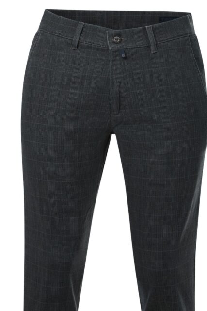 Spodnie Chino Calais Grafitowe w Kratę Pierre Cardin