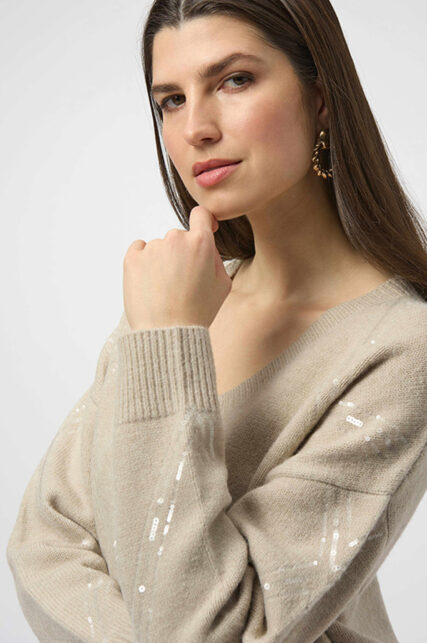 Sweter V-neck Beżowy Joseph Ribkoff